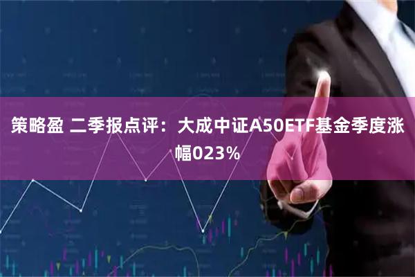 策略盈 二季报点评：大成中证A50ETF基金季度涨幅023%